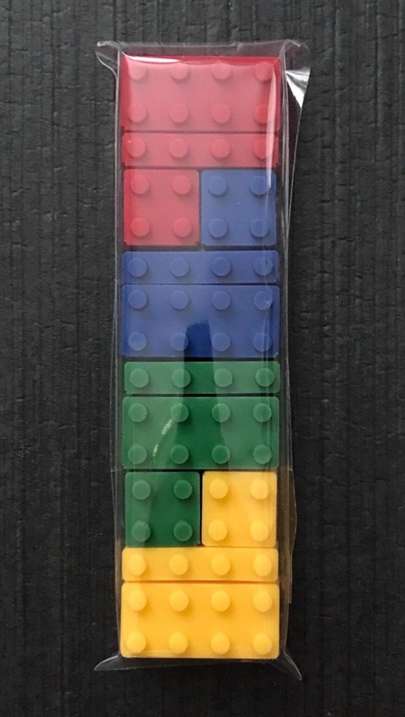 Chocolate Building Block Suckers - Brick People Party Favors