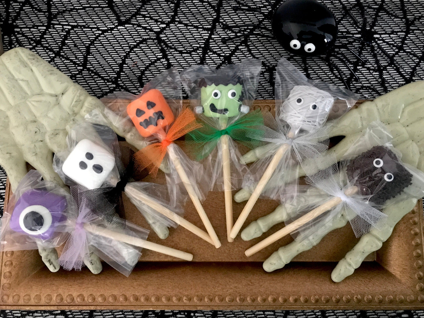 Chocolate Dipped Monster Marshmallow Pops - Halloween Treats