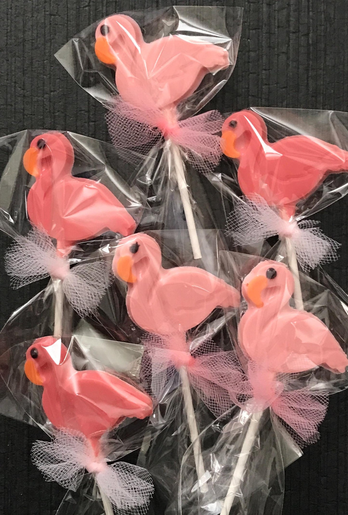 Chocolate Flamingo Suckers 8 Pack - Tropical Party Favors