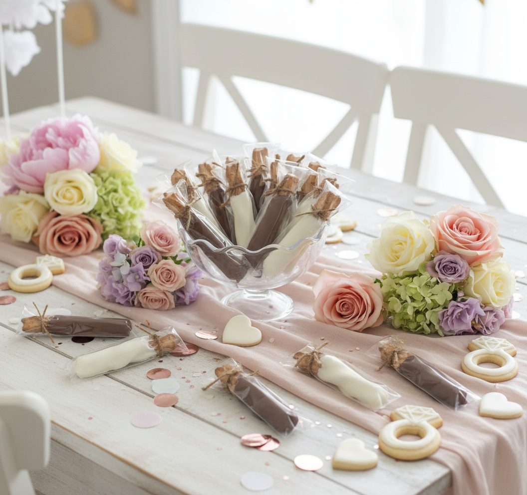 Chocolate Covered Mini Pretzel Rods Bridal Shower
