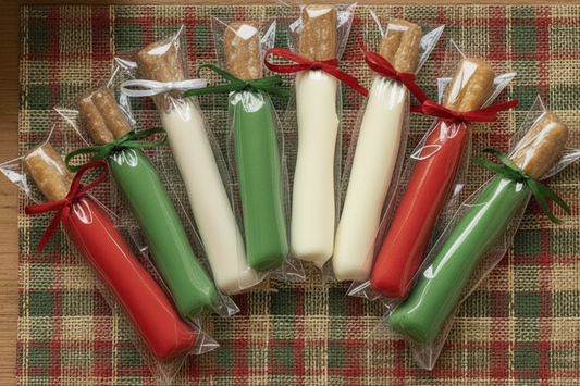 Christmas Pretzel Rods - Festive Flat Lay