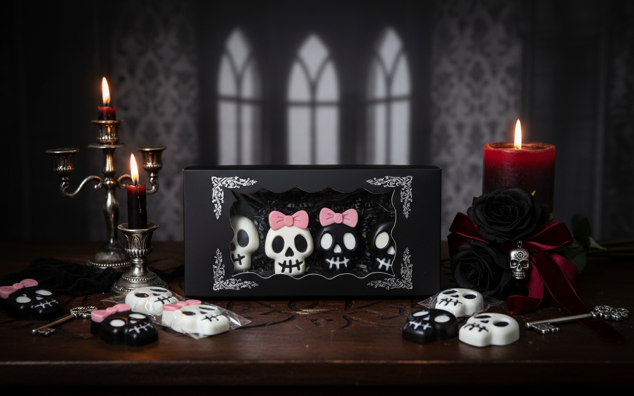 His & Hers Chocolate Skulls Romantic Gift