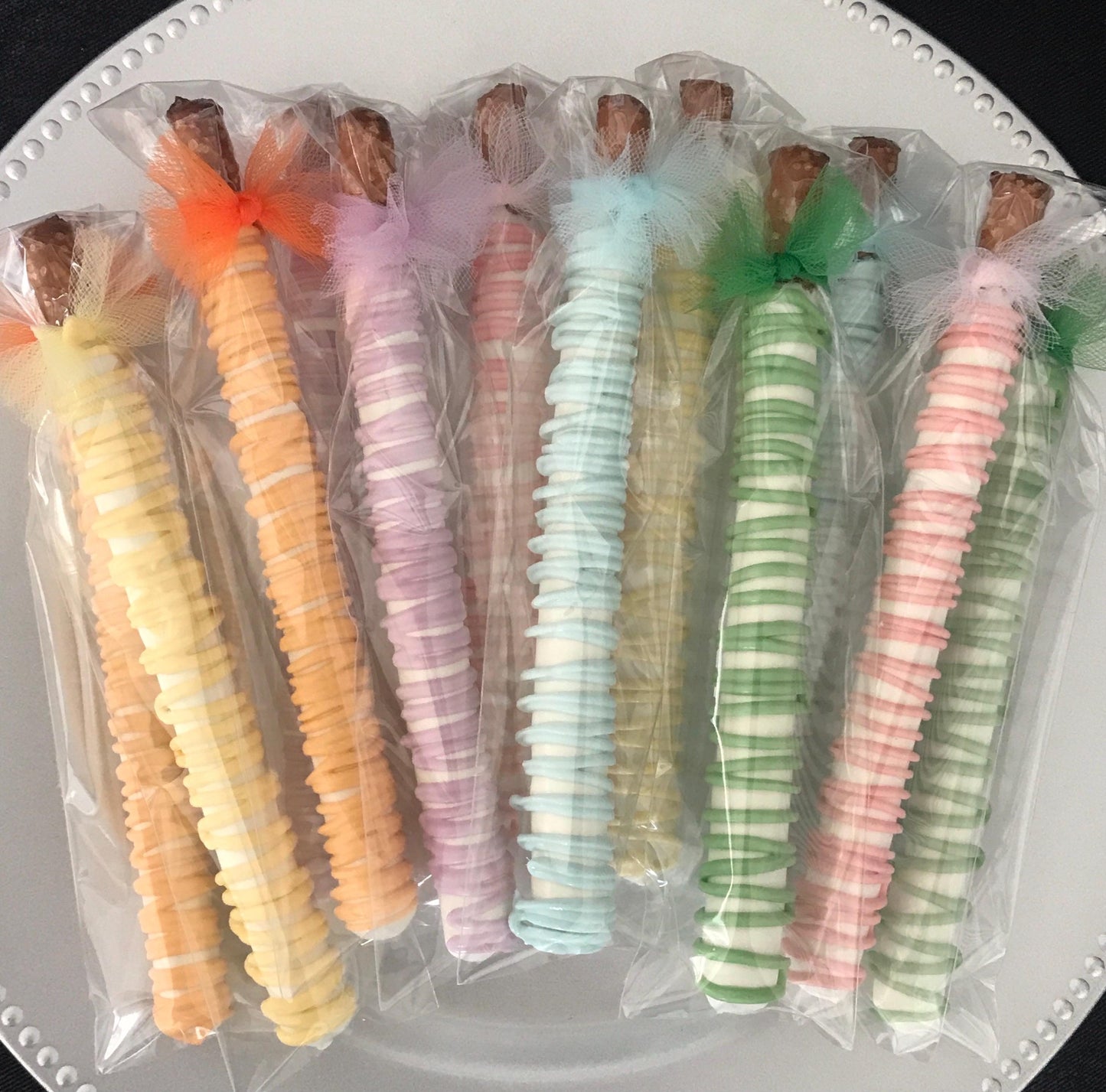 Easter Pretzel Rods - Spring Party Favors