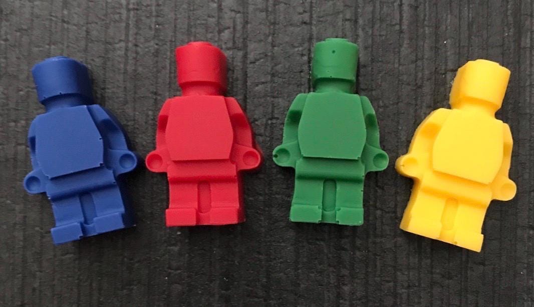 Chocolate Building Block Suckers - Brick People Party Favors