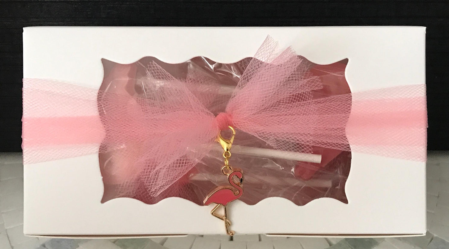 Chocolate Flamingo Suckers 8 Pack - Tropical Party Favors