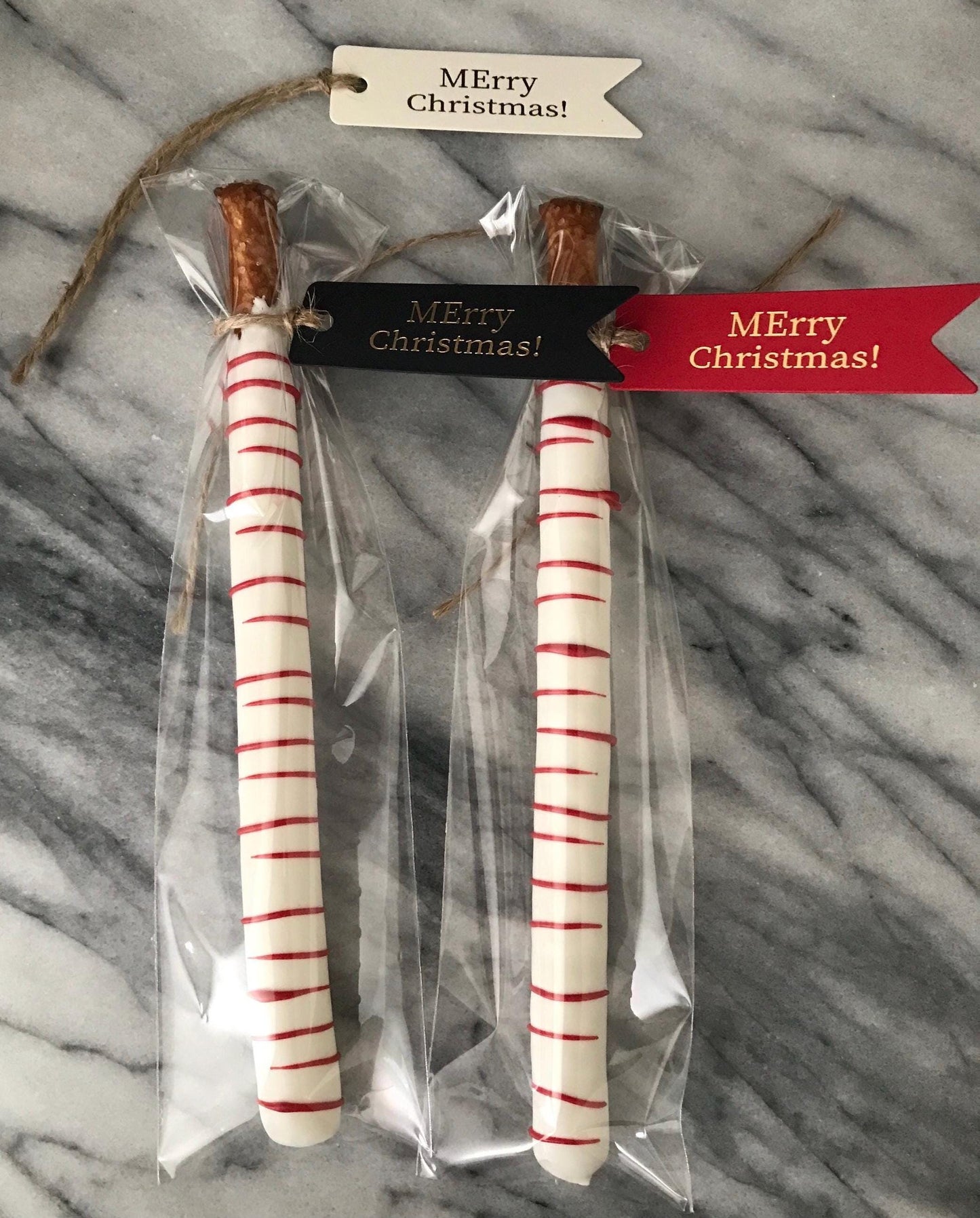 Christmas Chocolate Covered Pretzel Rods