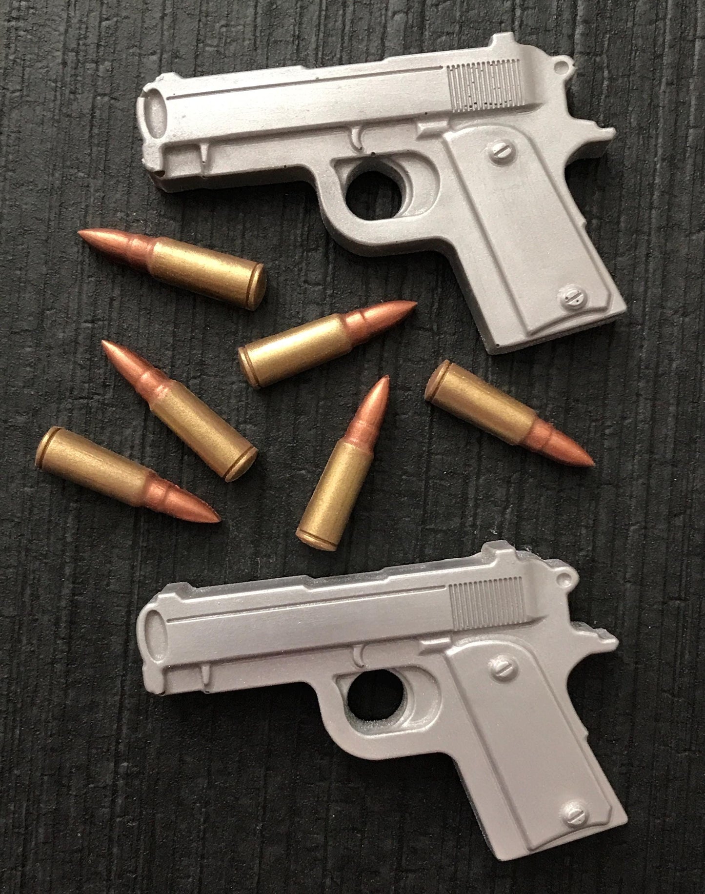 Chocolate Glock & Ammo - Gun Cake Toppers (8 Piece Set)