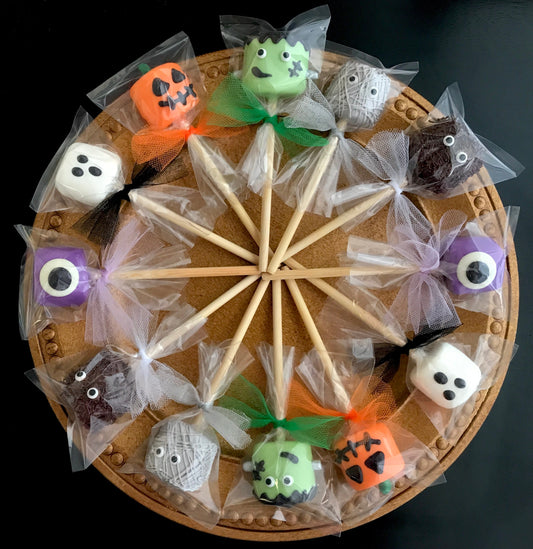 Chocolate Dipped Monster Marshmallow Pops - Halloween Treats