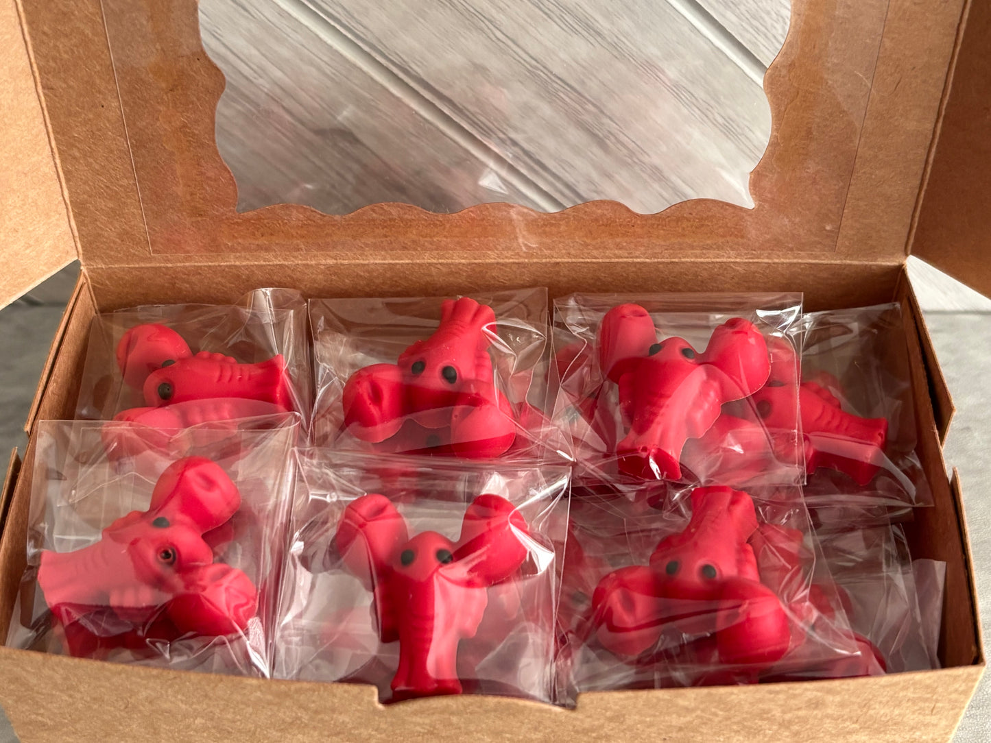Chocolate Lobsters | Box of 24 Individually Wrapped Chocolate Lobsters | Lobster Cupcake Toppers | Chocolate Lobster Gift