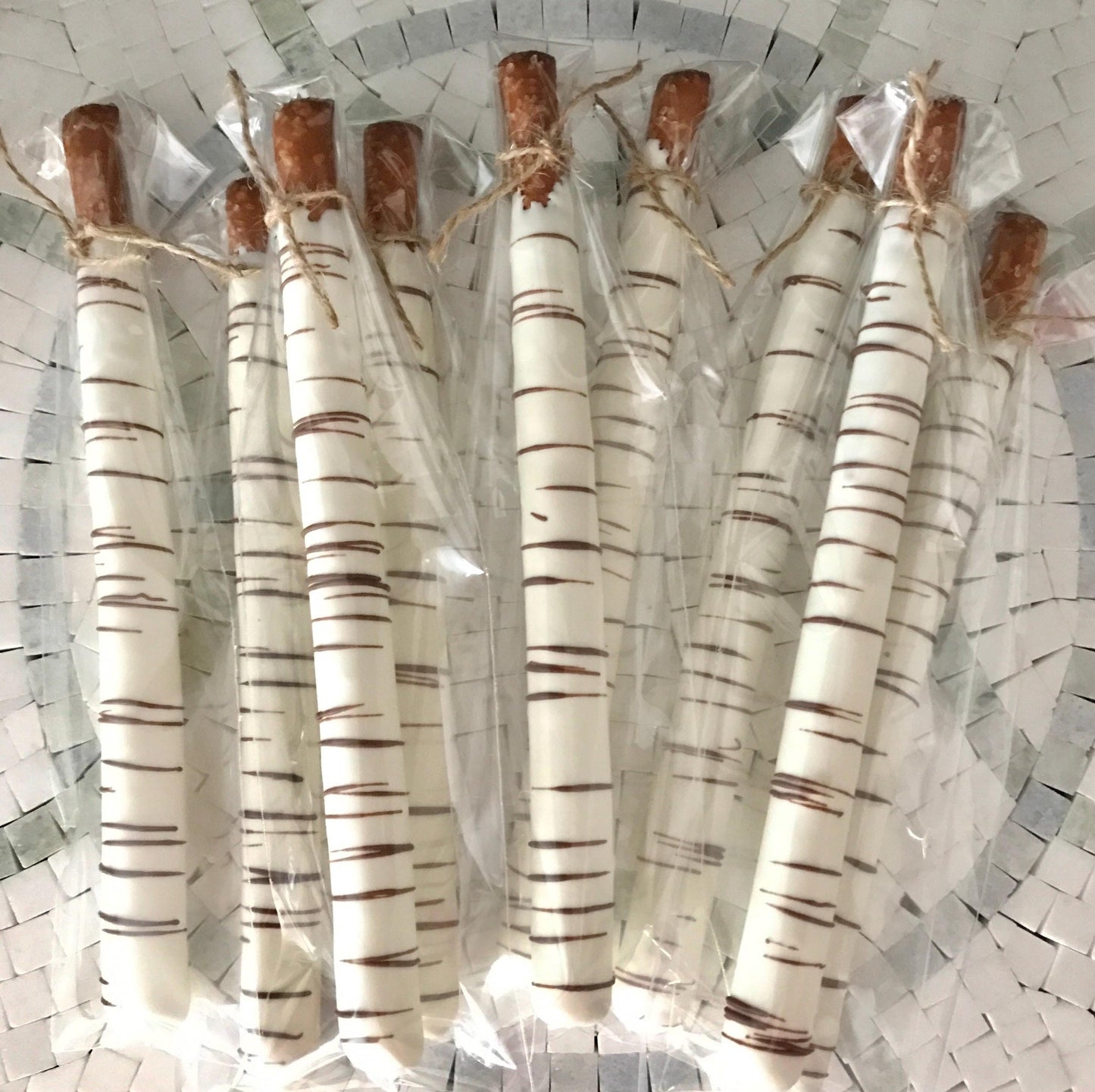 Chocolate Birch Bark Pretzel Rods