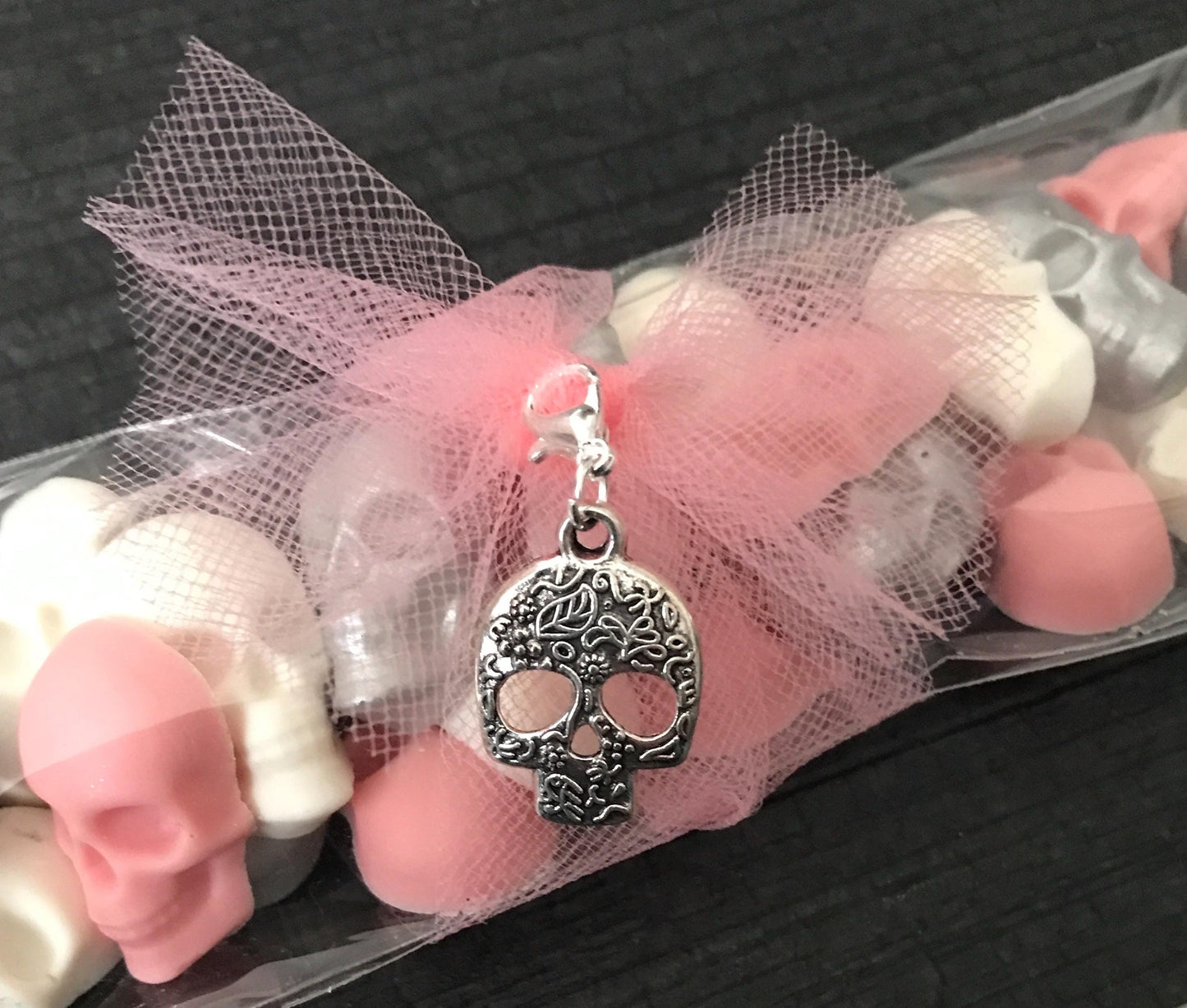 Pink, White & Silver Chocolate Skulls