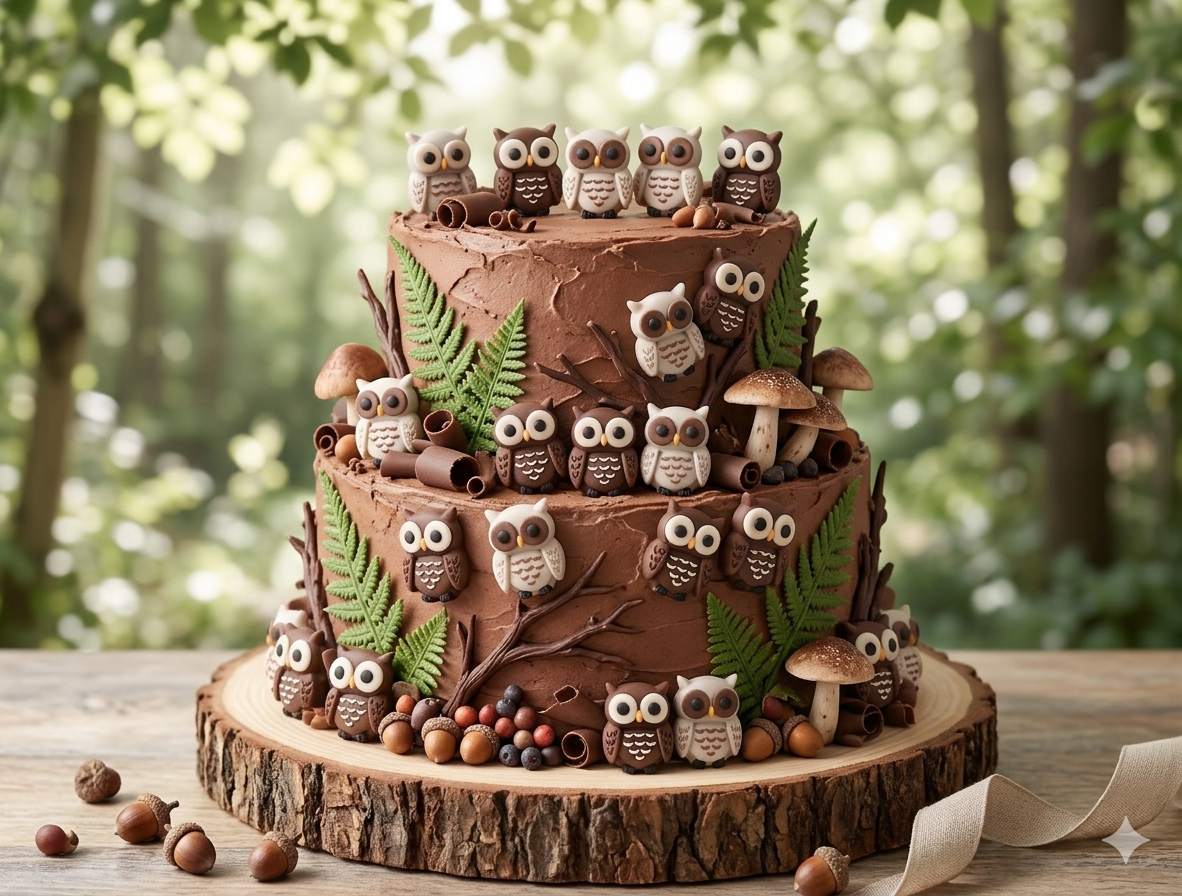 Chocolate Owls | Box of 12 Individually Wrapped 1.1 inch  Chocolate Owls | Owl Cupcake Toppers | Chocolate Owl Gift | Woodland Themed Cake
