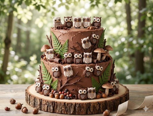 Chocolate Owls | Box of 12 Individually Wrapped 1.1 inch  Chocolate Owls | Owl Cupcake Toppers | Chocolate Owl Gift | Woodland Themed Cake