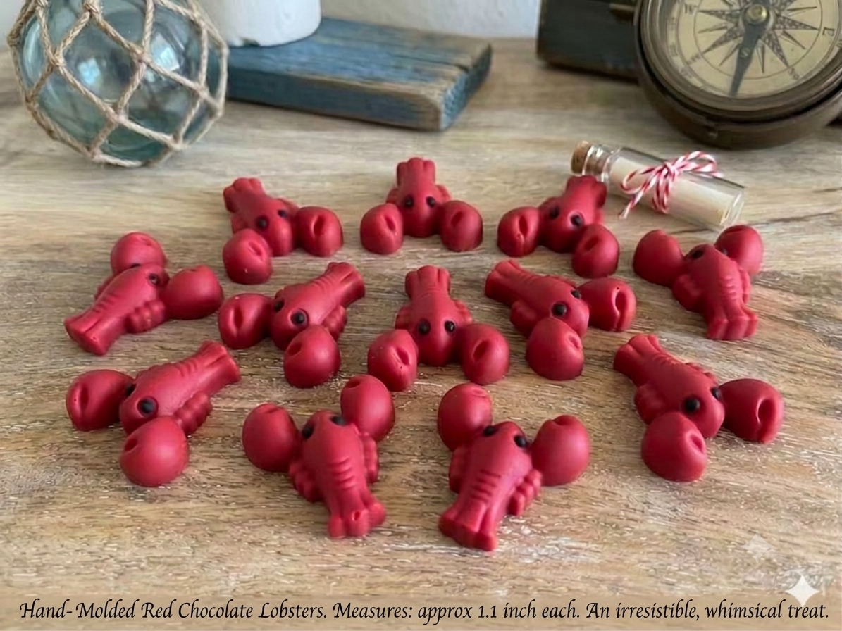 Chocolate Lobsters | Box of 24 Individually Wrapped Chocolate Lobsters | Lobster Cupcake Toppers | Chocolate Lobster Gift
