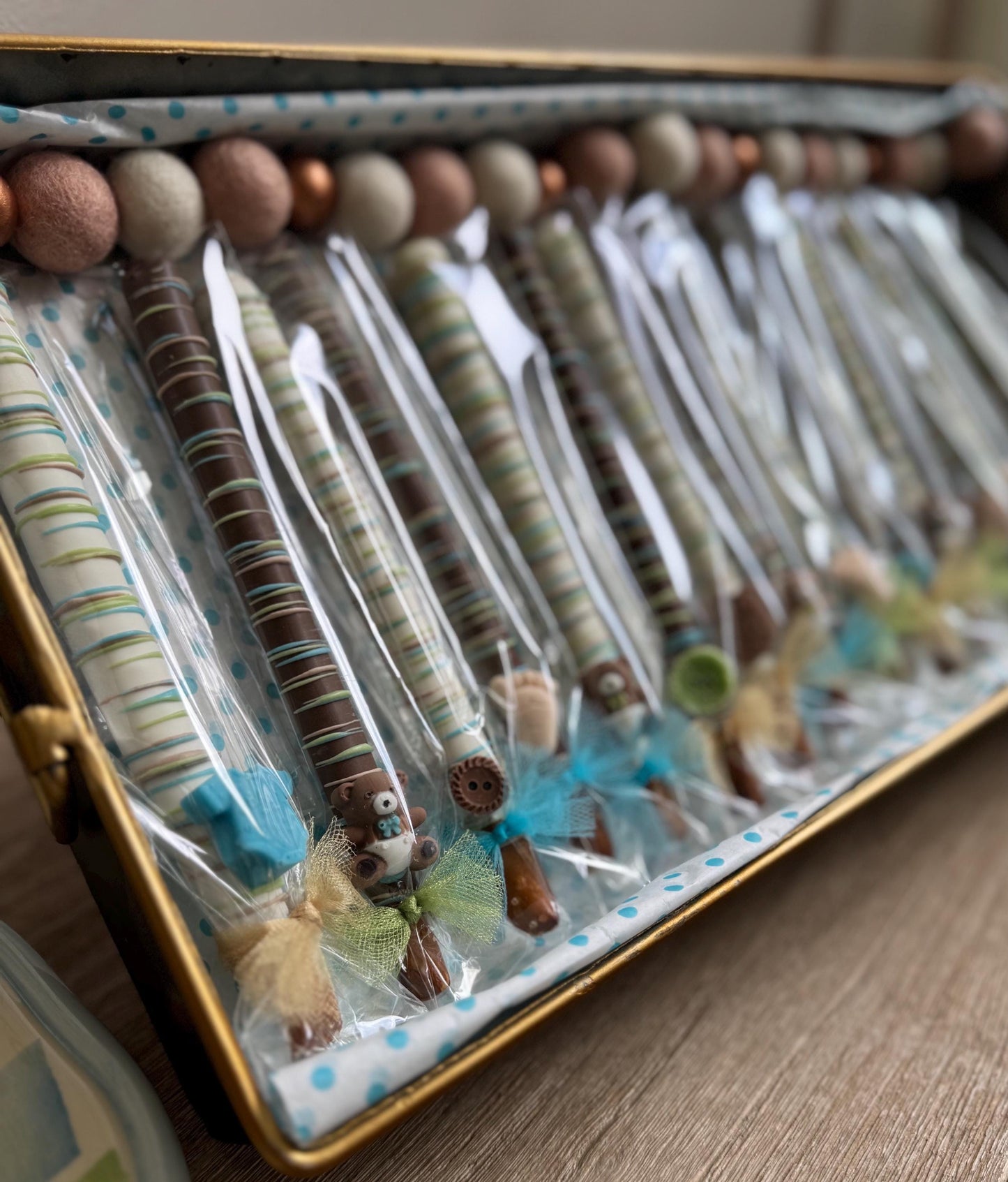 Custom Baby Shower Chocolate Pretzel Rods - Party Favors