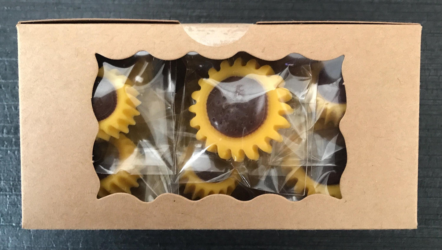 Chocolate Sunflowers 12 Pack - Fall Cake Toppers & Party Favors