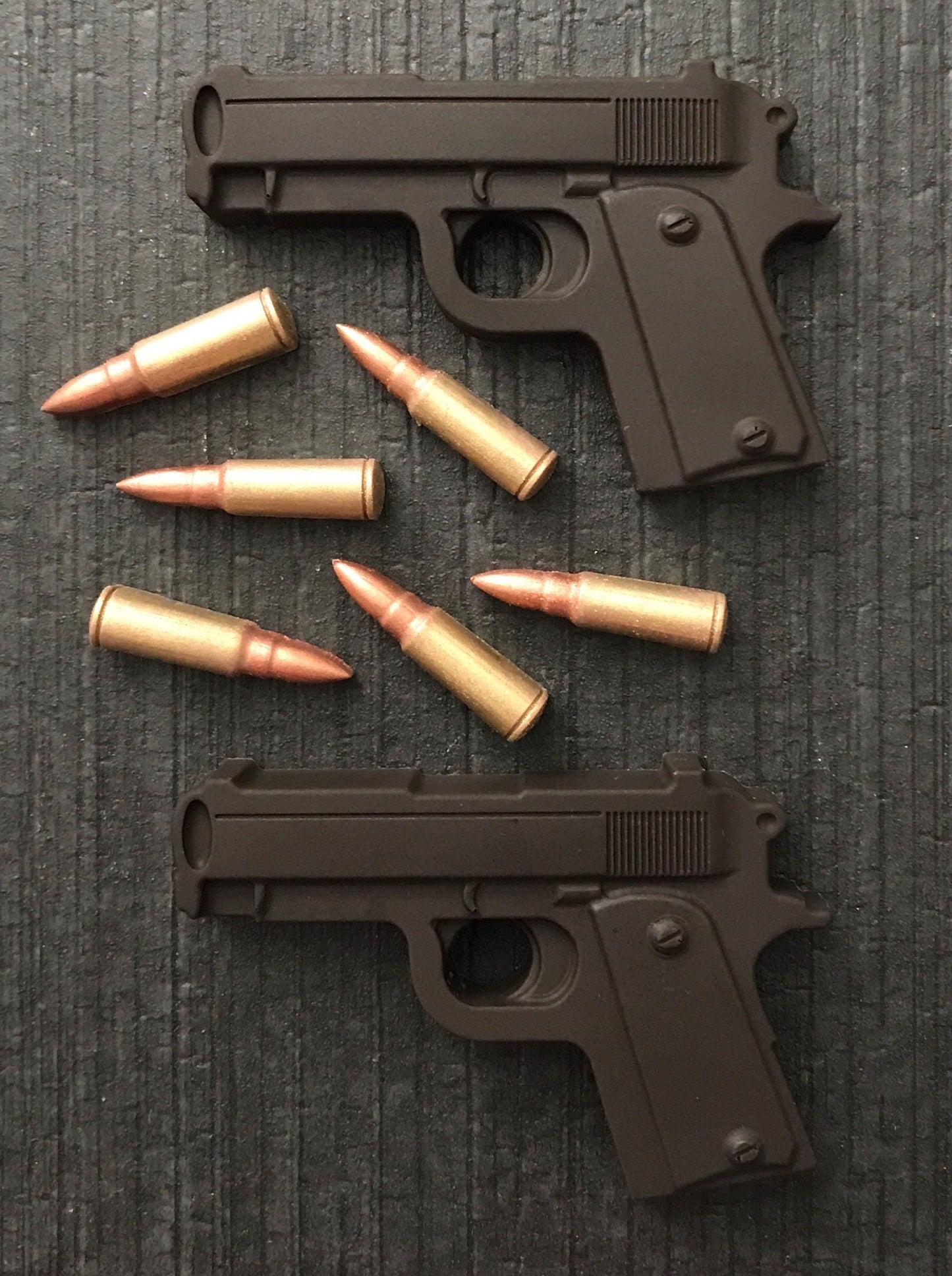 Chocolate Glock & Ammo - Gun Cake Toppers (8 Piece Set)