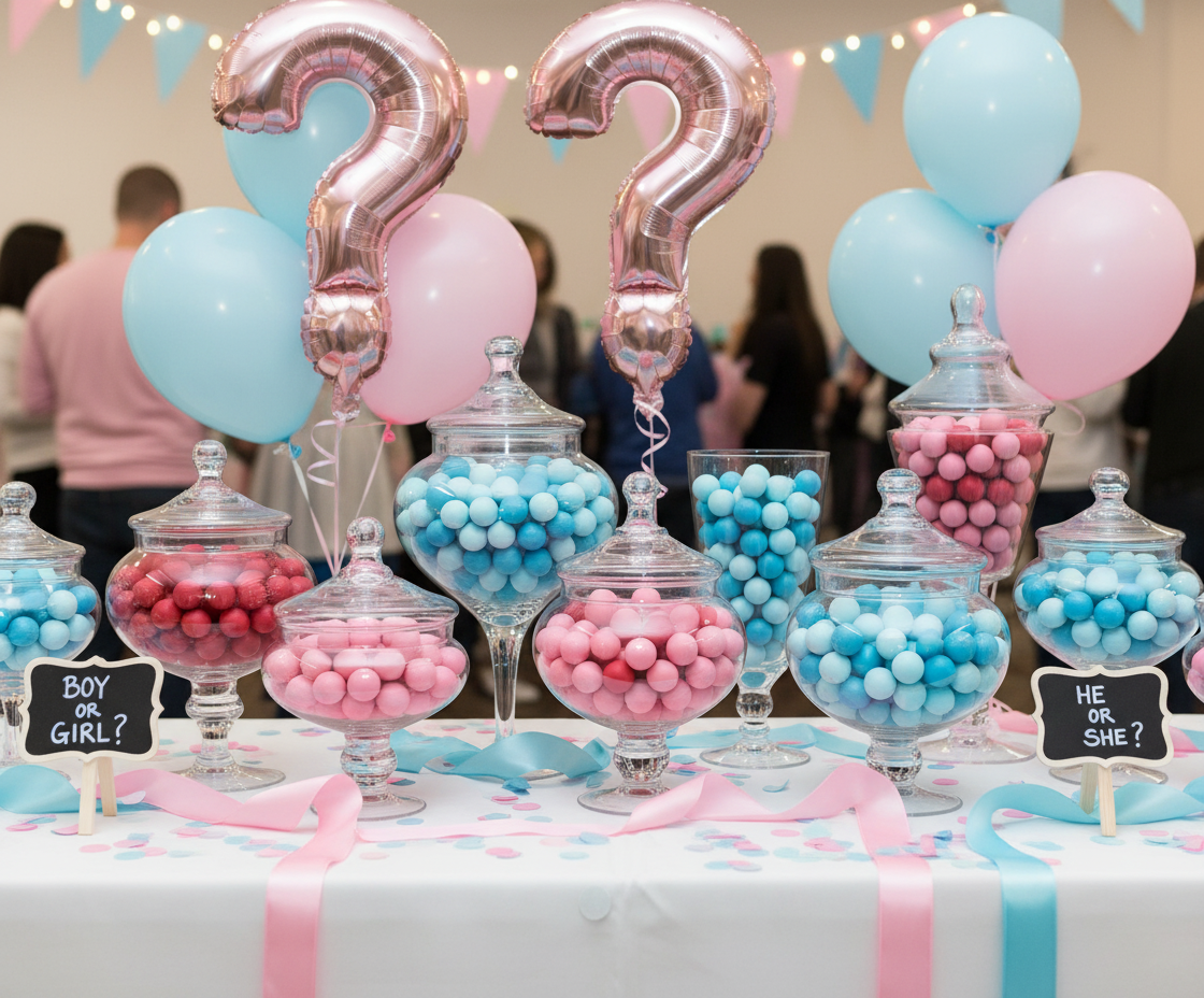 Baby Shower Chocolate Balls Gender Reveal