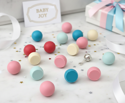 Baby Shower Chocolate Balls with Visible Flat Bottoms