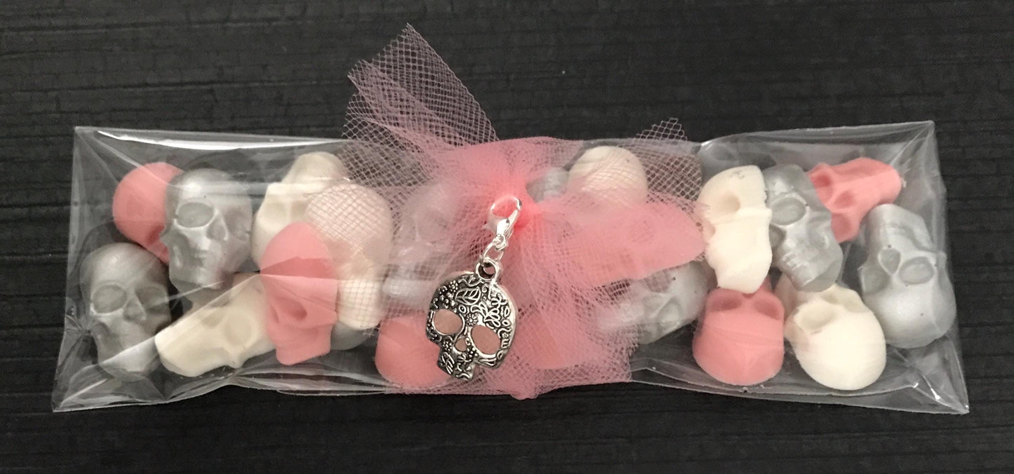 Pink, White & Silver Chocolate Skulls