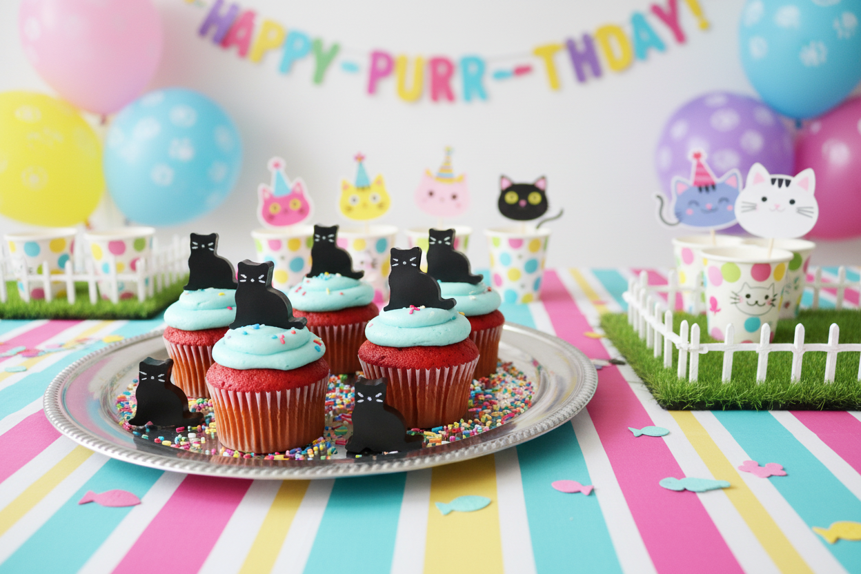 Black Chocolate Cats Party Display