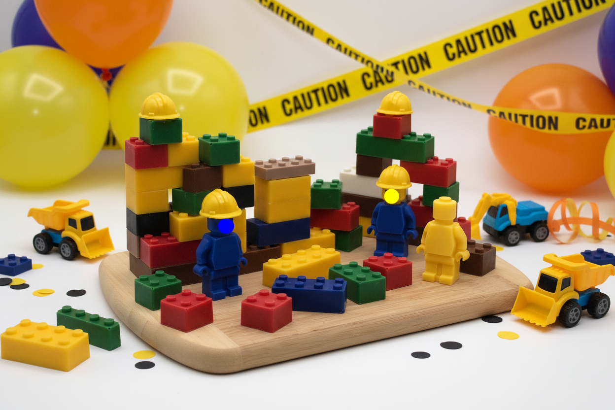 Chocolate Building Blocks Construction Party