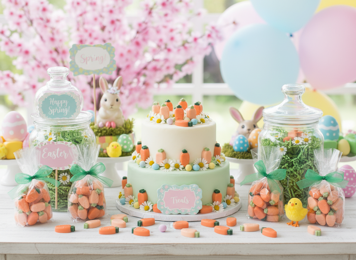 Chocolate Carrots Spring Party Display