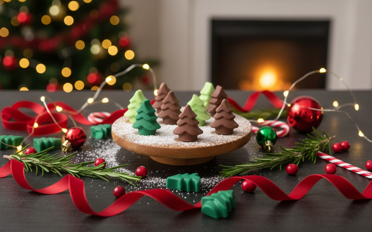 Chocolate Christmas Trees Holiday Display