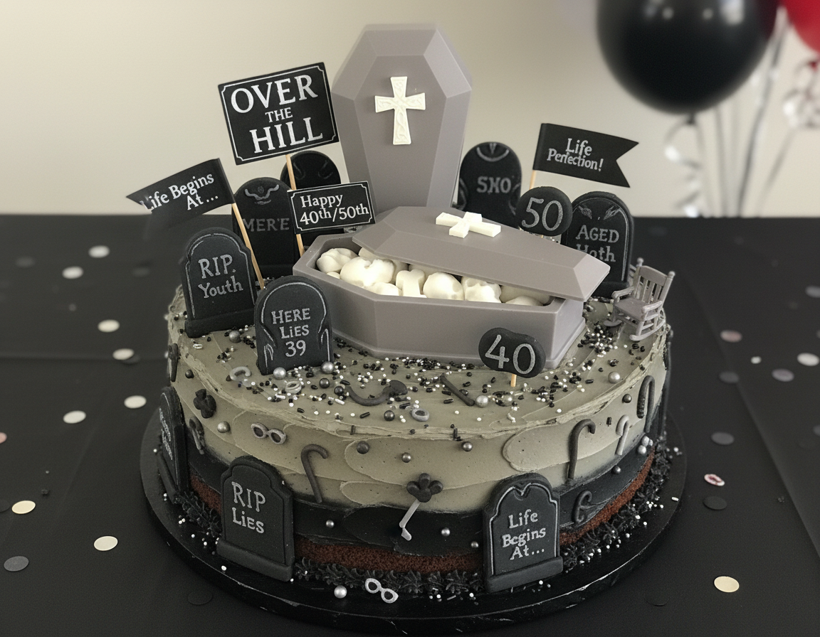Chocolate Coffin Over-the-Hill Birthday