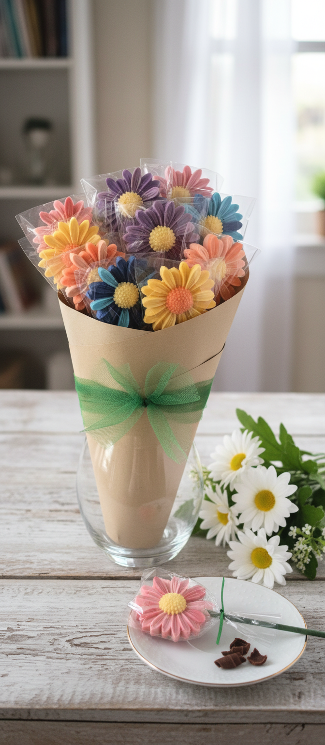 Chocolate Flower Suckers Edible Bouquet
