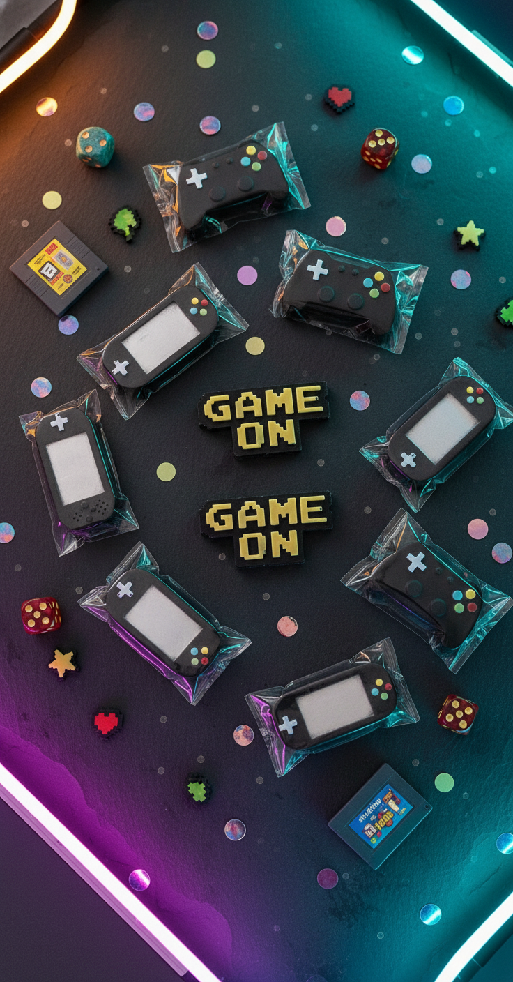 Chocolate Game Controllers Flat Lay