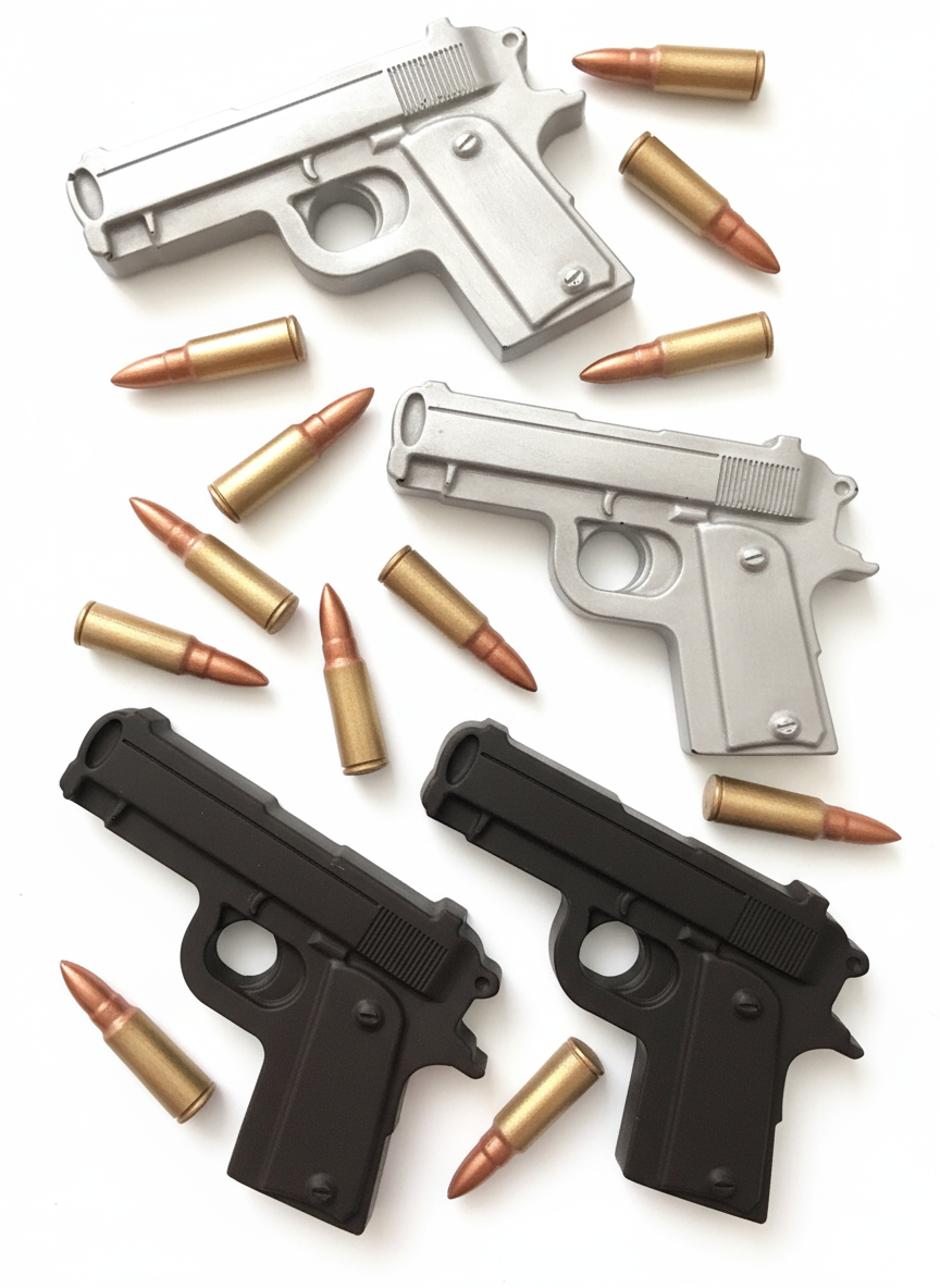 Chocolate Glock & Ammo Close-Up Details