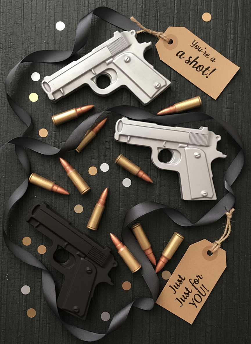 Chocolate Glock & Ammo Flat Lay