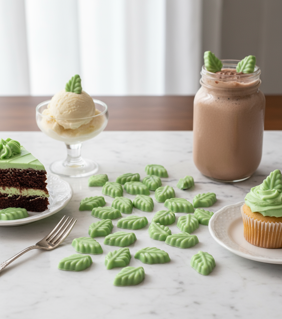 Chocolate Mint Leaves in fresh arrangement
