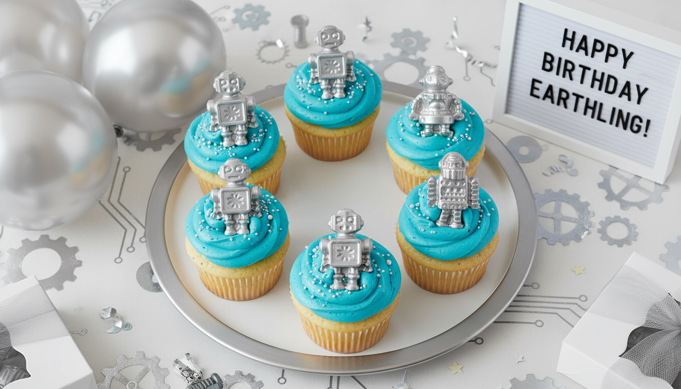 Chocolate Robots on Cupcakes