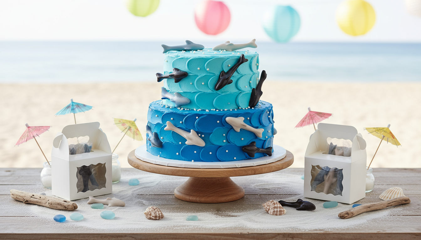 Chocolate Sharks as Cake Toppers
