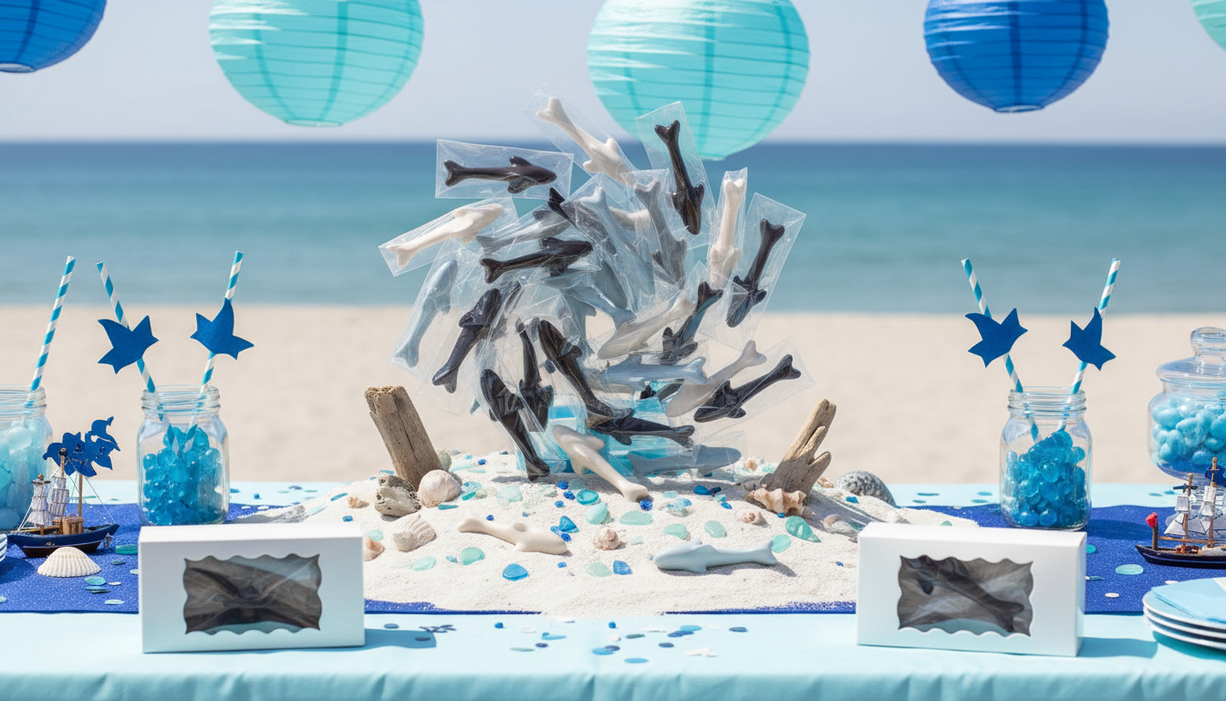 Chocolate Sharks Party Favors Display