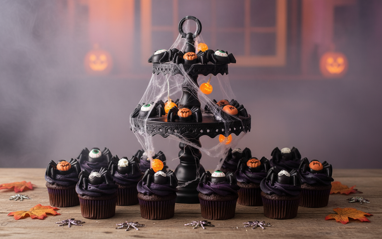 Chocolate Skeleton Spiders Halloween Display