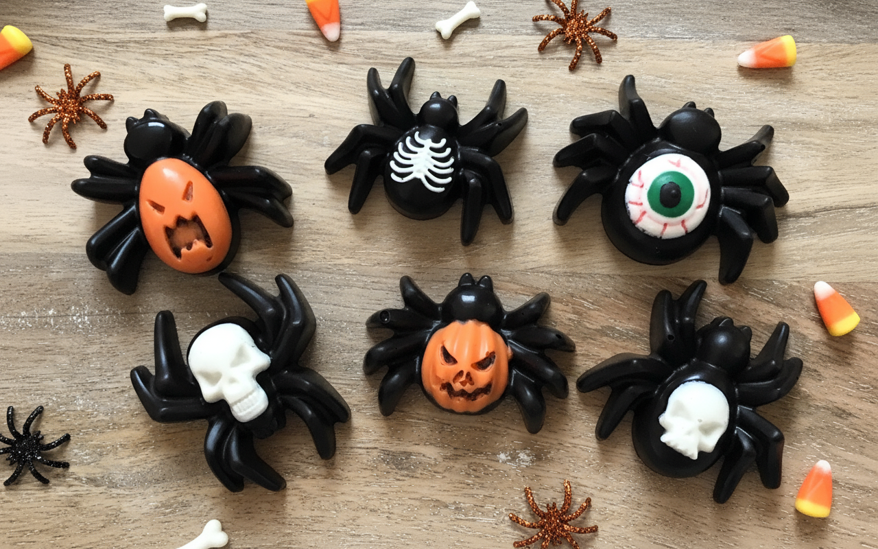 Chocolate Skeleton Spiders - Top View