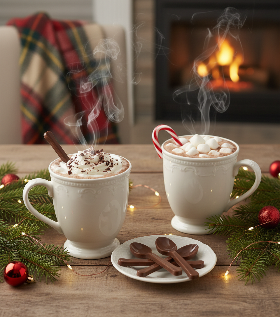 Chocolate Spoons Christmas Hot Cocoa