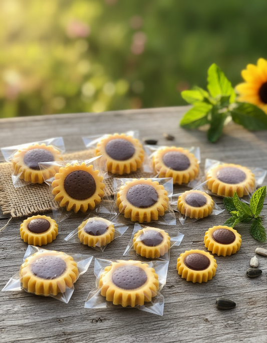 Chocolate Sunflowers in warm summer setting