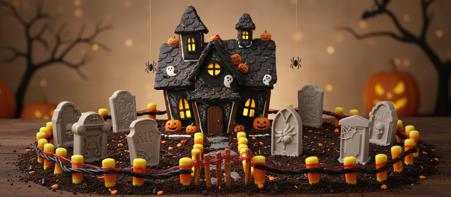 Chocolate Tombstones Cemetery Gingerbread House