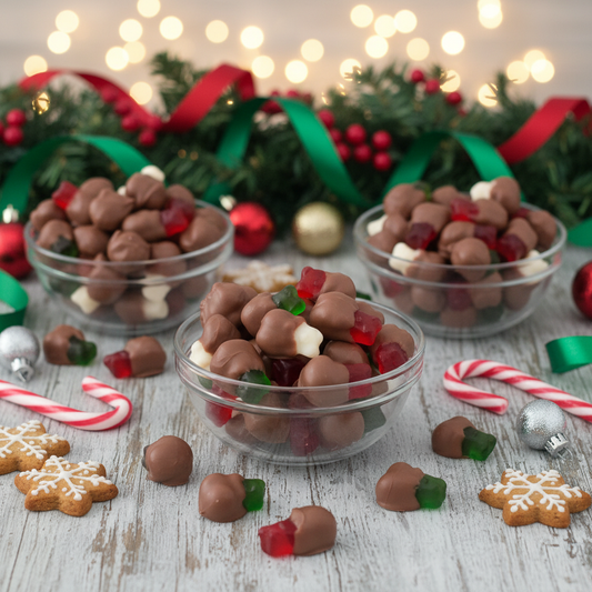 Christmas Chocolate Dipped Gummy Bears Holiday Treats
