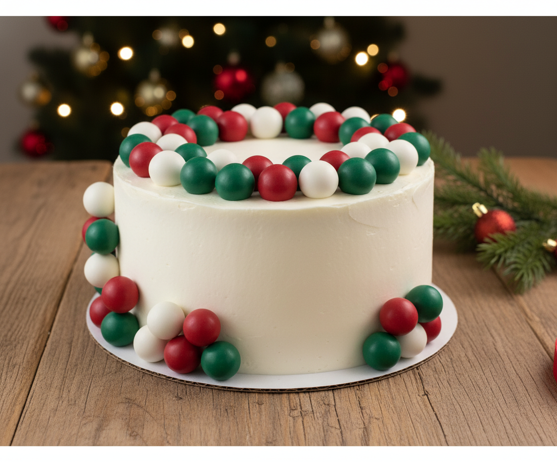 Christmas Mint Chocolate Balls Cake Toppers