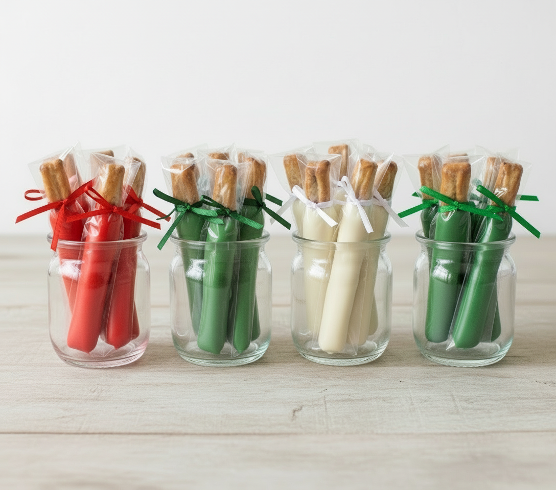 Christmas Pretzel Rods - Solid Colors Row