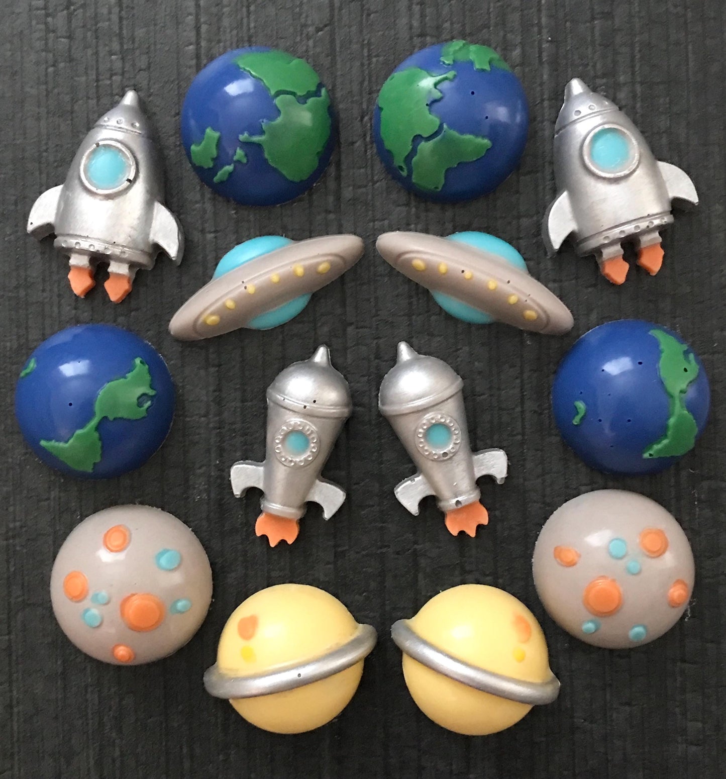 Chocolate Planets, Rockets & UFOs - Space Party (14 Pack)