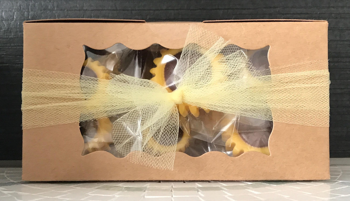 Chocolate Sunflowers 12 Pack - Fall Cake Toppers & Party Favors
