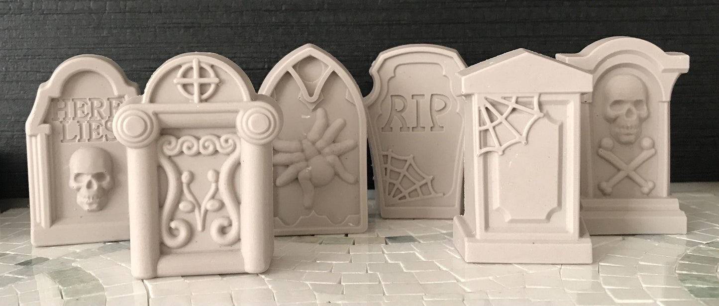 Chocolate Tombstones - 6 Pack Over The Hill Cake Toppers