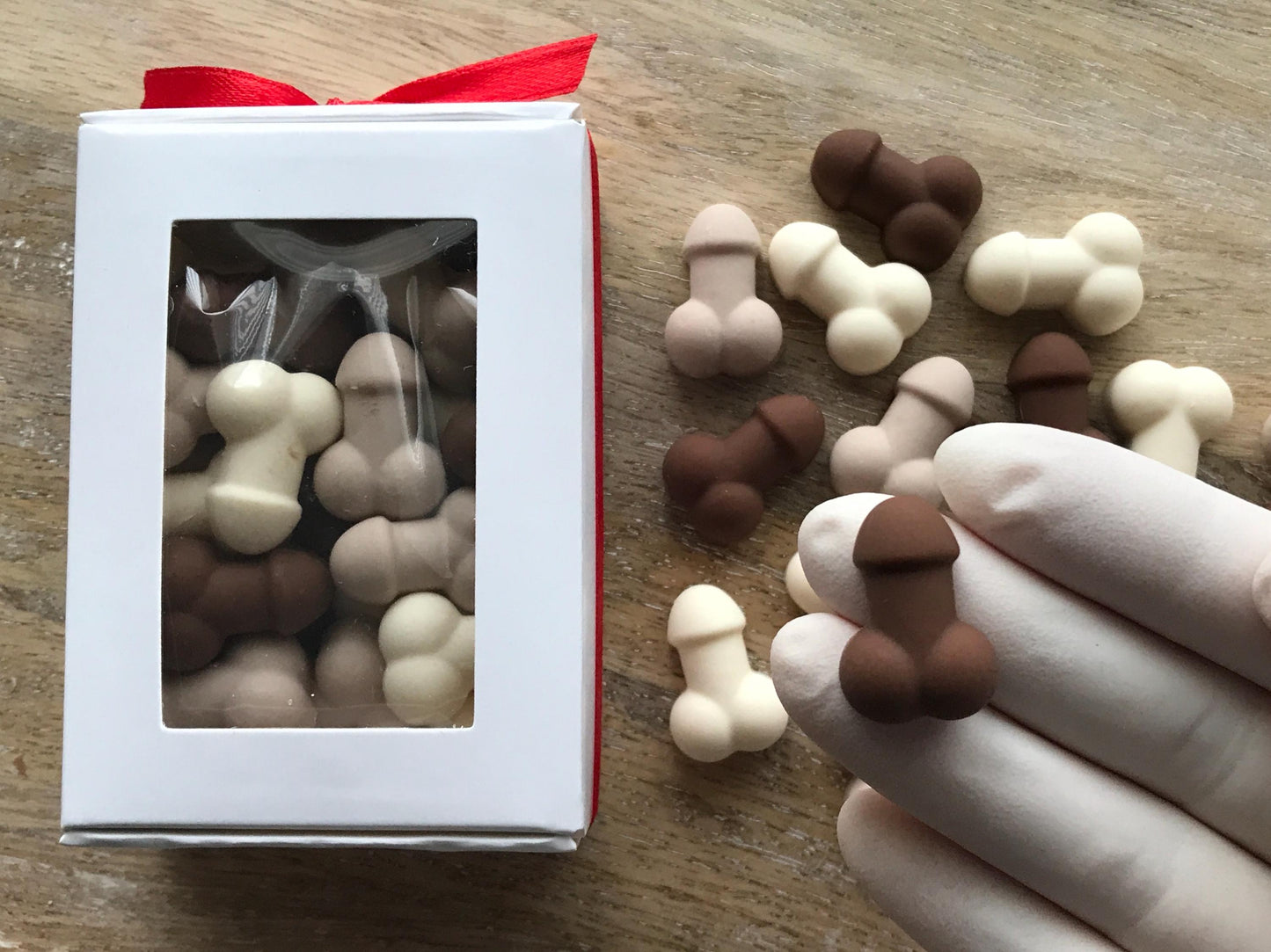 Tiny Chocolate Dicks in a Box - 30 Piece 1" Novelty Chocolate Penises | Sweet American Treat Co.