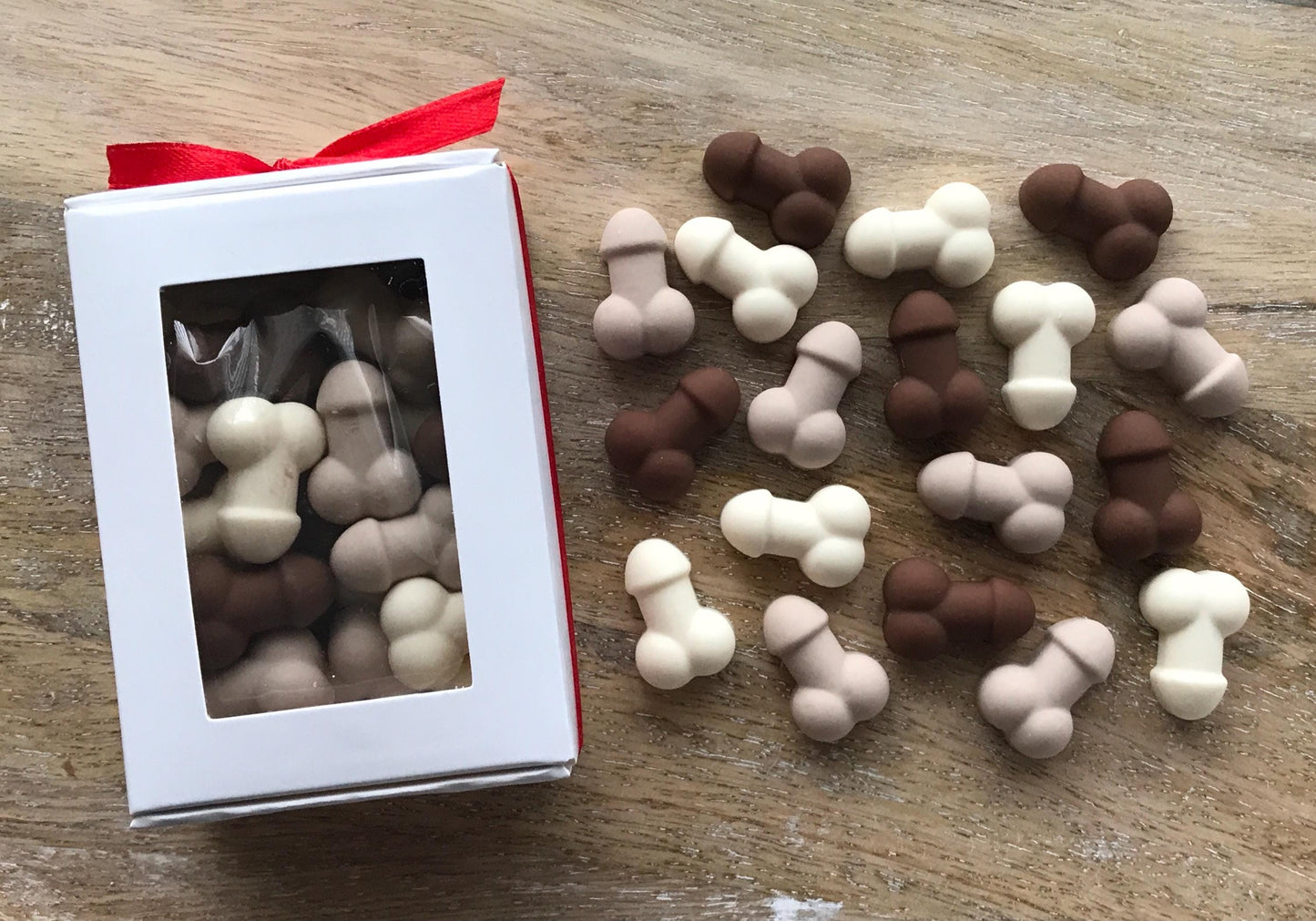 Tiny Chocolate Dicks in a Box - 30 Piece 1" Novelty Chocolate Penises | Sweet American Treat Co.